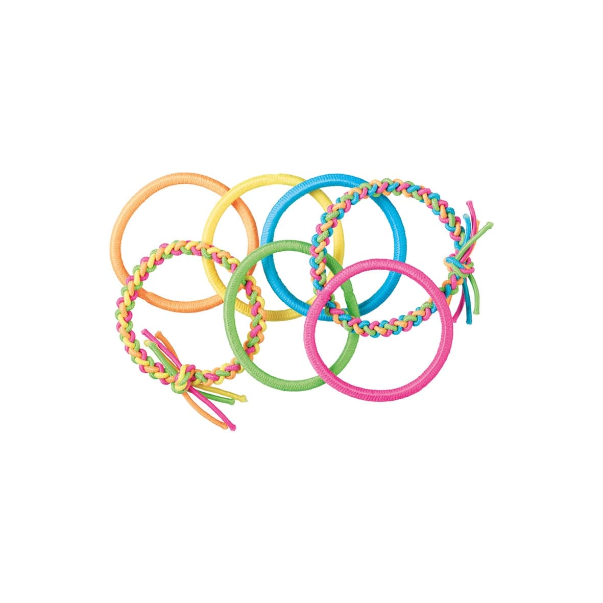 10 elastiques +4 bracelets D4.5mm/4 diff couleurs-7993GIRL