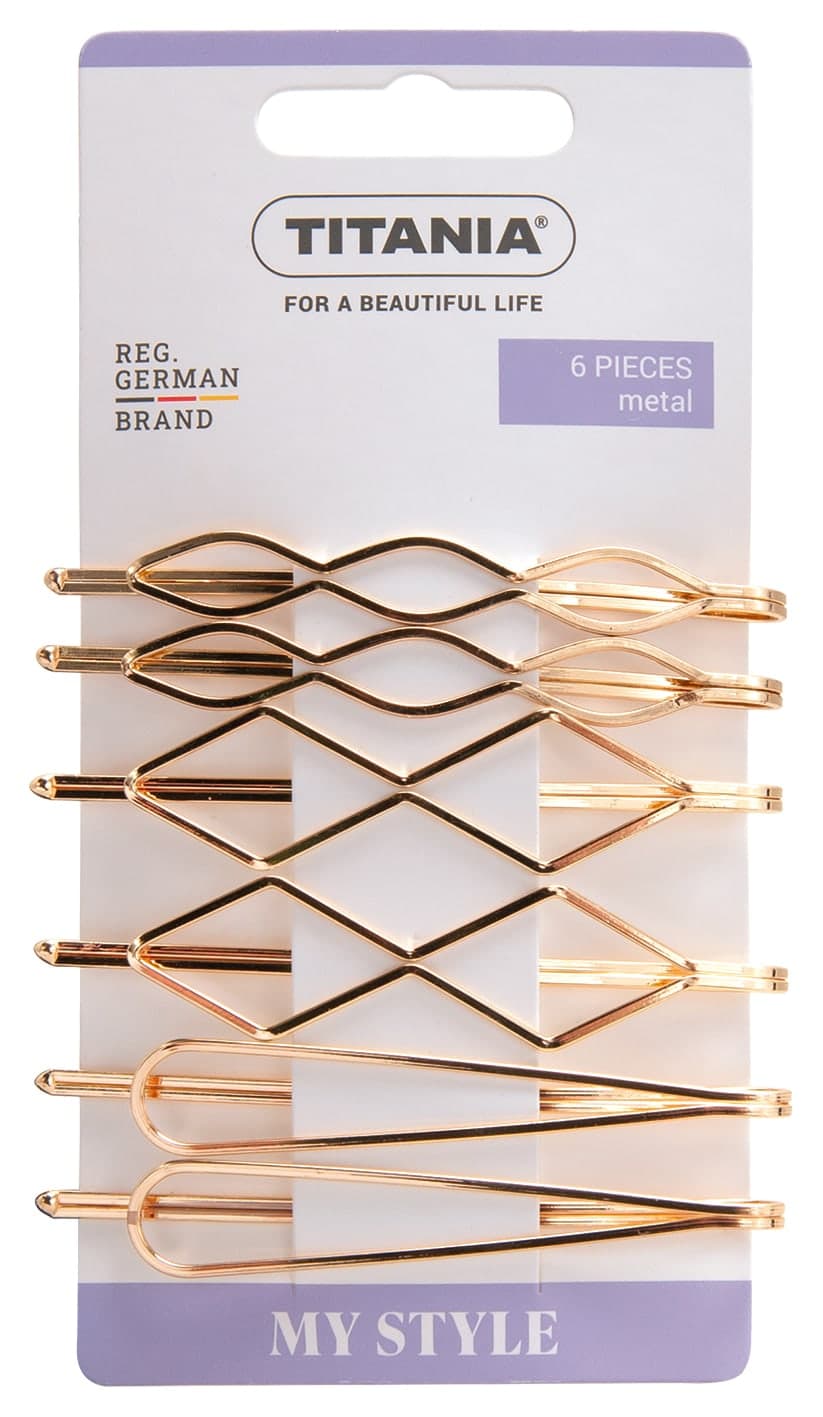 Barrettes metal or argent sur carte-8215