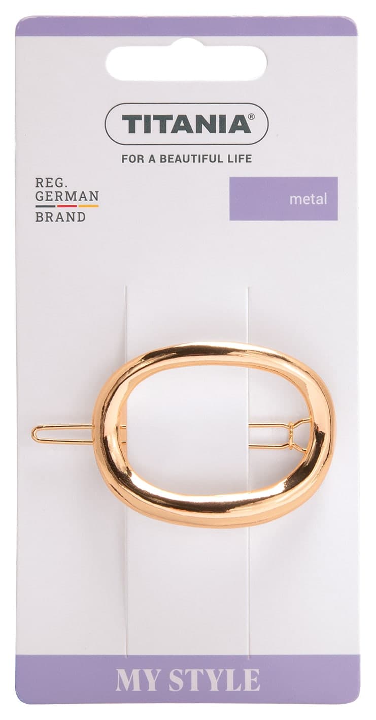 Pince a cheveux metal "cercle" dore sur carte-8217
