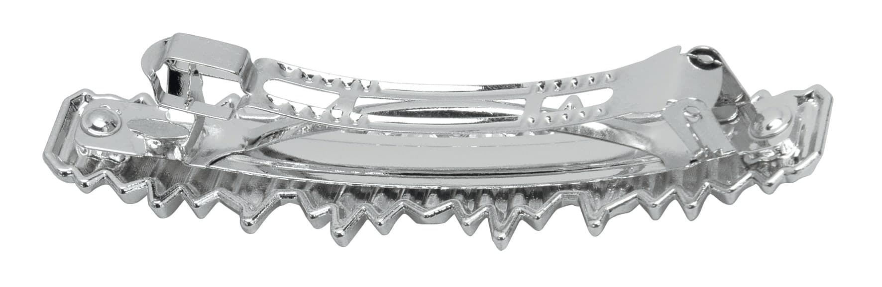 Barrette clip metal vague argent sur carte-8219 - Image 3