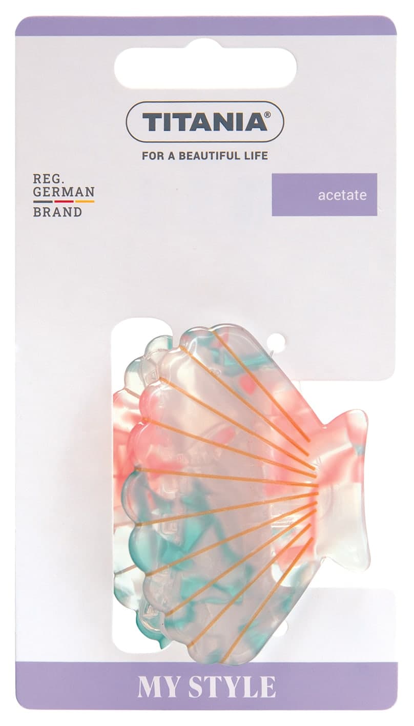 Pince a griffe coque en acetat bleu rose-8231