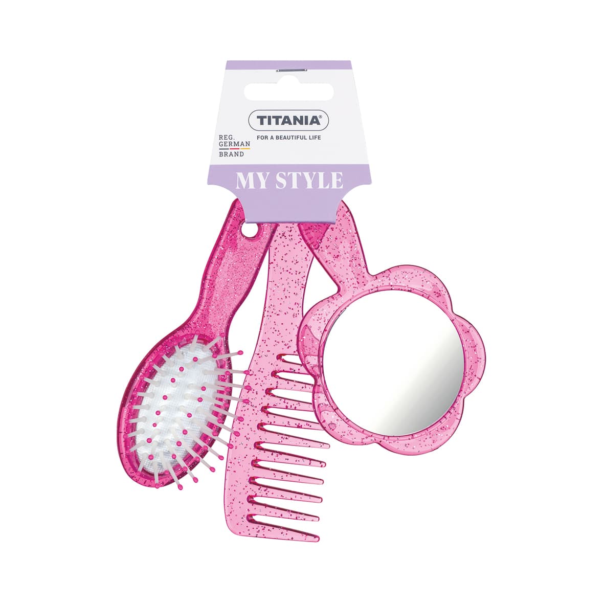 set brosse, peigne miroir pour sac mfg-1309/Girl