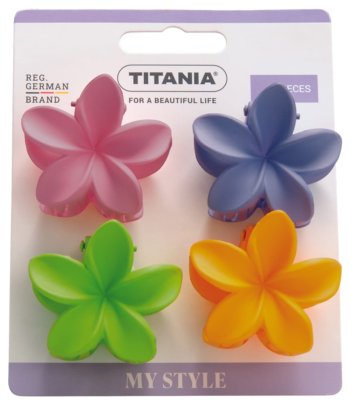 Pinces a griffes fleurs colorees mates-8236